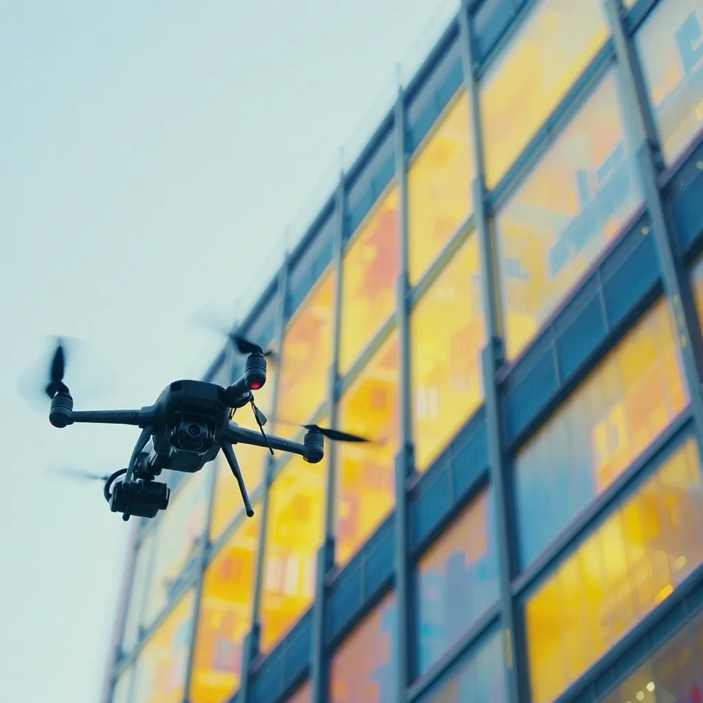 Drones equipados com câmeras térmicas e multiespectrais identificam variações de temperatura em estruturas, detectando infiltrações, pontos de umidade e falhas de isolamento.