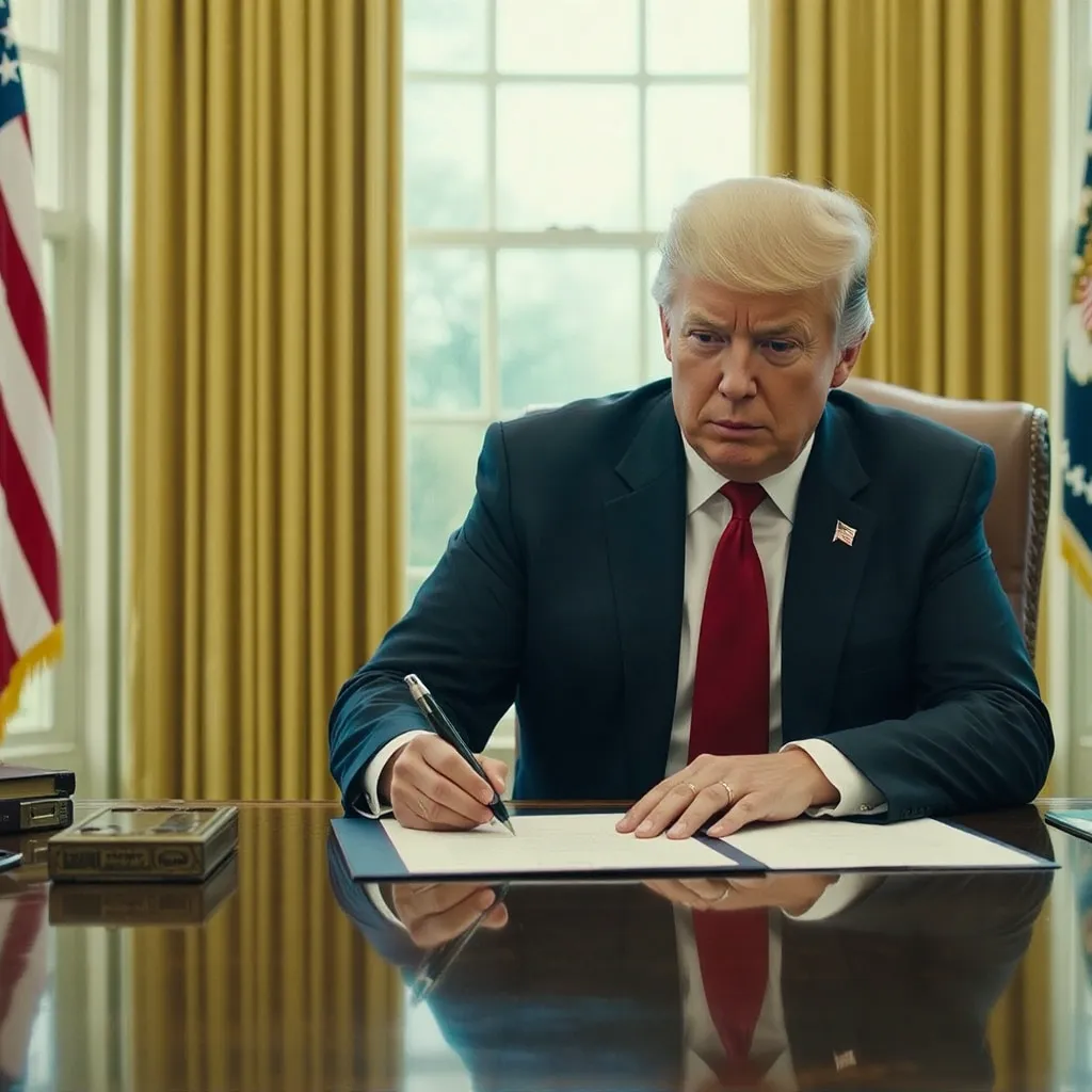 Donald Trump firma órdenes ejecutivas en el Despacho Oval - 2025