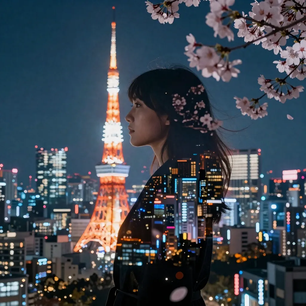 Double exposure photography generated with Z-Image-Turbo