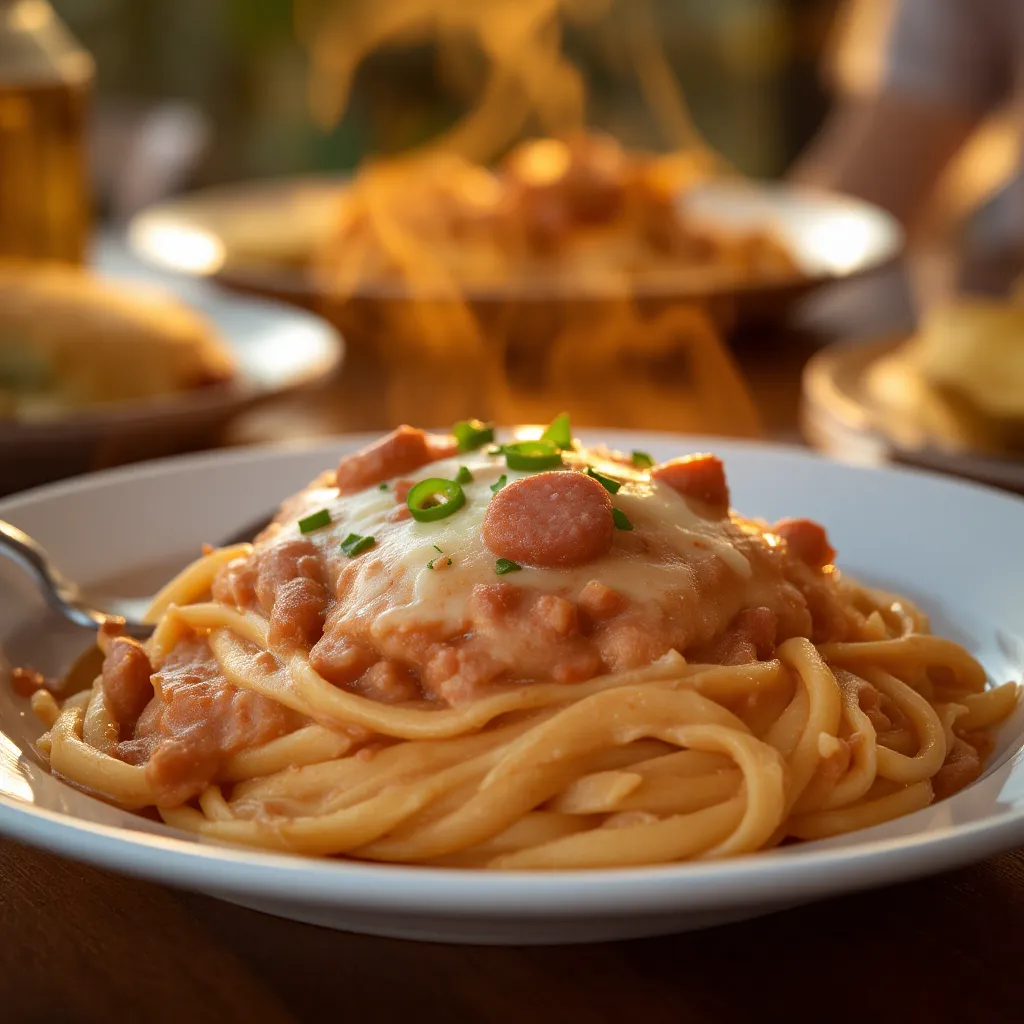 macarrão cremoso de uma panela